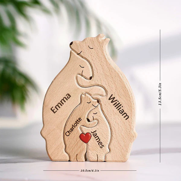 Puzzle Ours en bois personnalisé