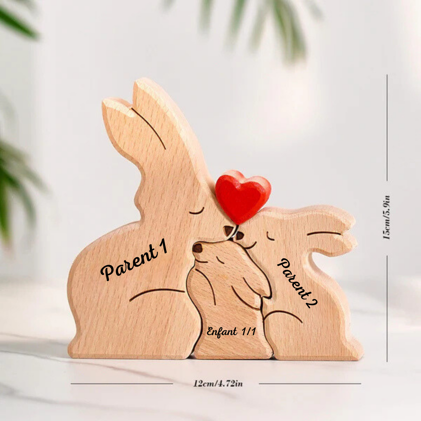 Puzzle Lapin en bois personnalisé