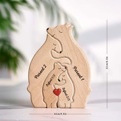 Puzzle Ours en bois personnalisé