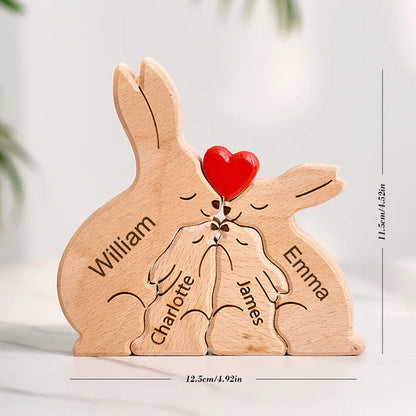 Puzzle Lapin en bois personnalisé