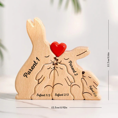 Puzzle Lapin en bois personnalisé