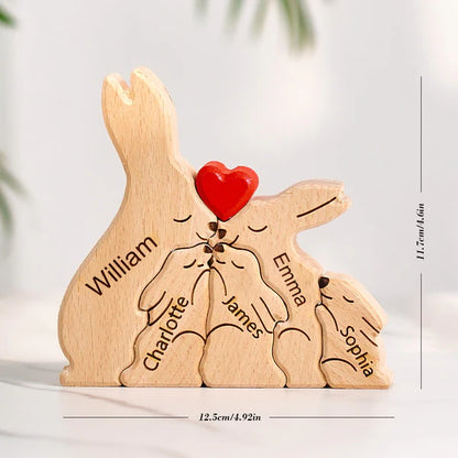 Puzzle Lapin en bois personnalisé