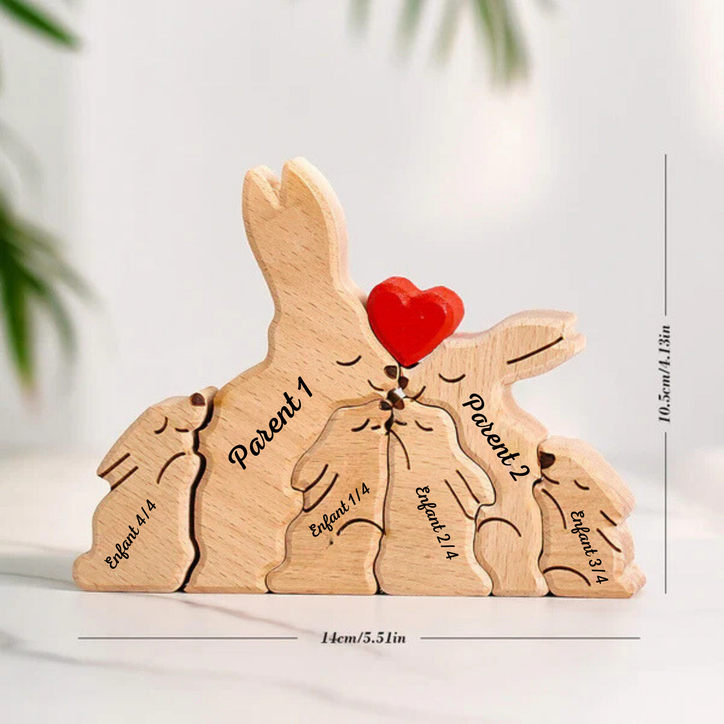 Puzzle Lapin en bois personnalisé