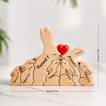 Puzzle Lapin en bois personnalisé