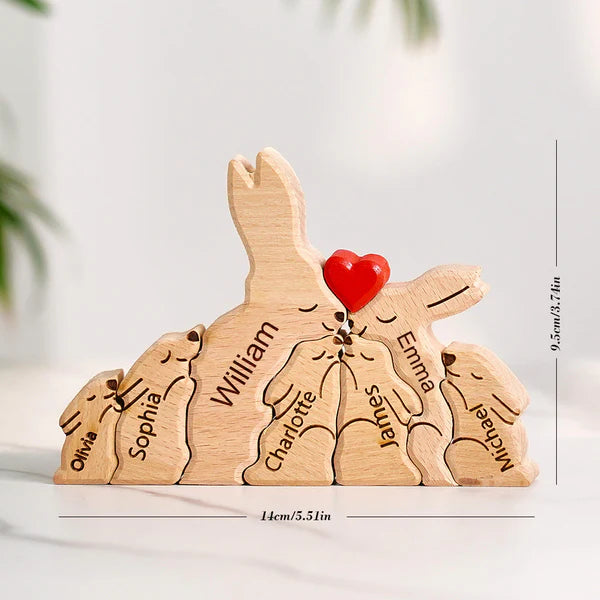 Puzzle Lapin en bois personnalisé