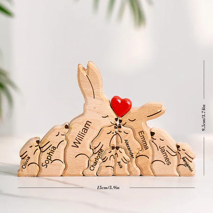 Puzzle Lapin en bois personnalisé