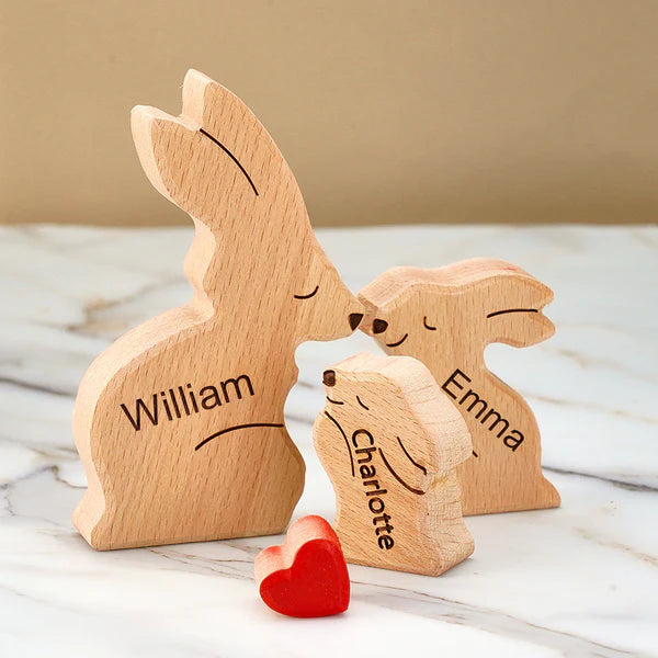 Puzzle Lapin en bois personnalisé