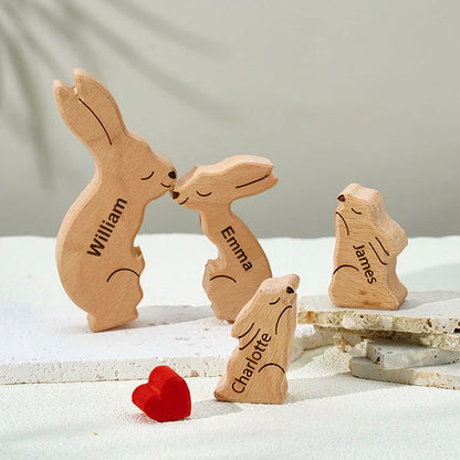 Puzzle Lapin en bois personnalisé