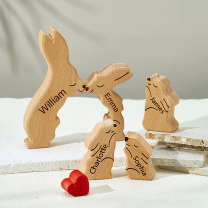 Puzzle Lapin en bois personnalisé