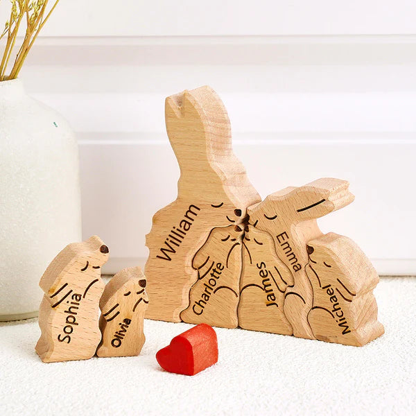 Puzzle Lapin en bois personnalisé