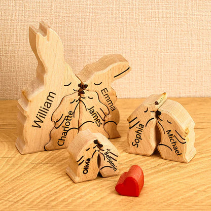 Puzzle Lapin en bois personnalisé