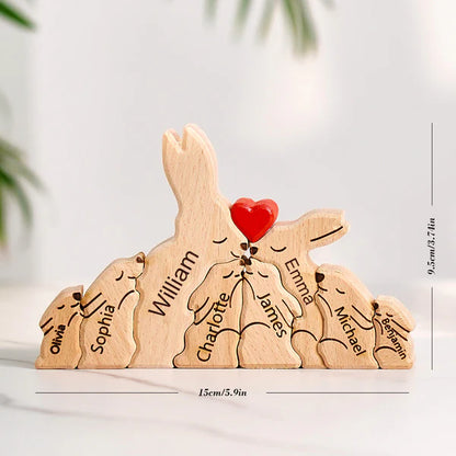 Puzzle Lapin en bois personnalisé