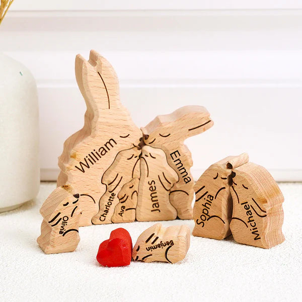 Puzzle Lapin en bois personnalisé