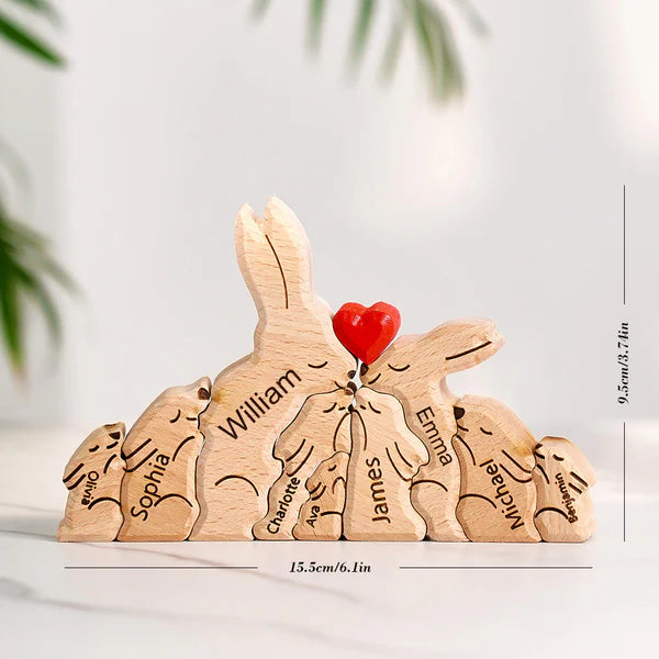 Puzzle Lapin en bois personnalisé