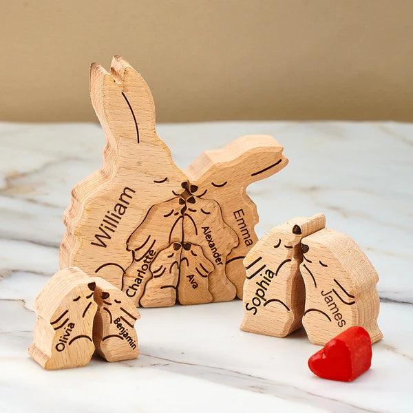 Puzzle Lapin en bois personnalisé