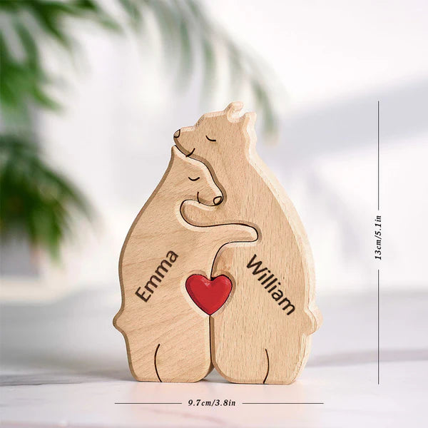 Puzzle Ours en bois personnalisé