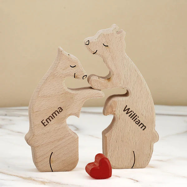 Puzzle Ours en bois personnalisé