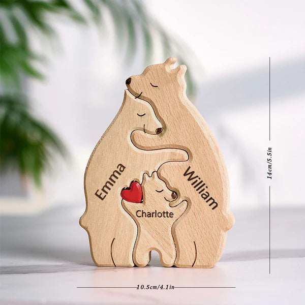 Puzzle Ours en bois personnalisé