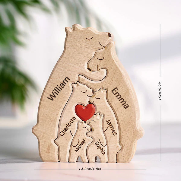 Puzzle Ours en bois personnalisé