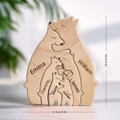 Puzzle Ours en bois personnalisé