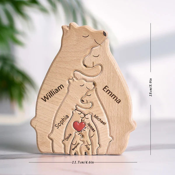 Puzzle Ours en bois personnalisé