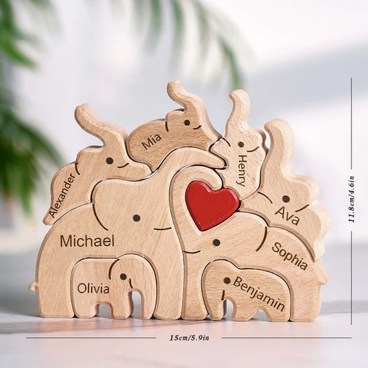 Puzzle Eléphant en bois personnalisé