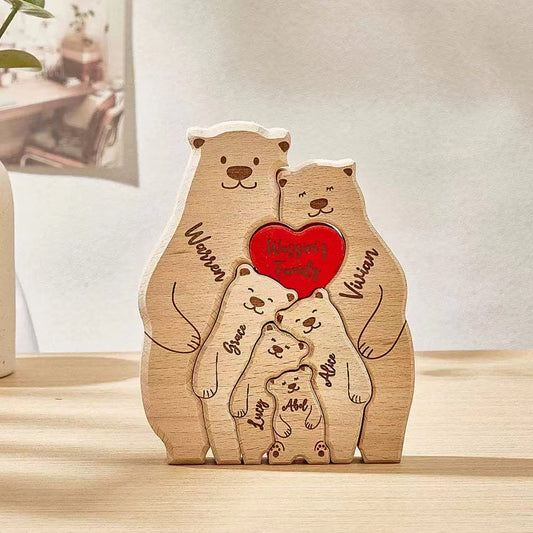 Puzzle Ours polaire en bois personnalisé